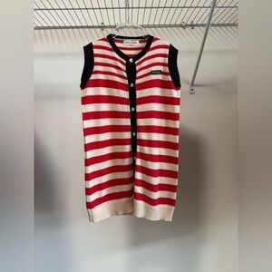 Sonia Rykiel Kids Red and White Striped Dress Size 6 Years